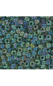 Miyuki rocailles Perlen 8/0 - Lime lined crystal ab 8-277